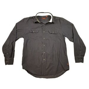 IZOD‎ Men's M LS Button Up Dark Blue Utility Work Shirt SEE DESCRIPTION
